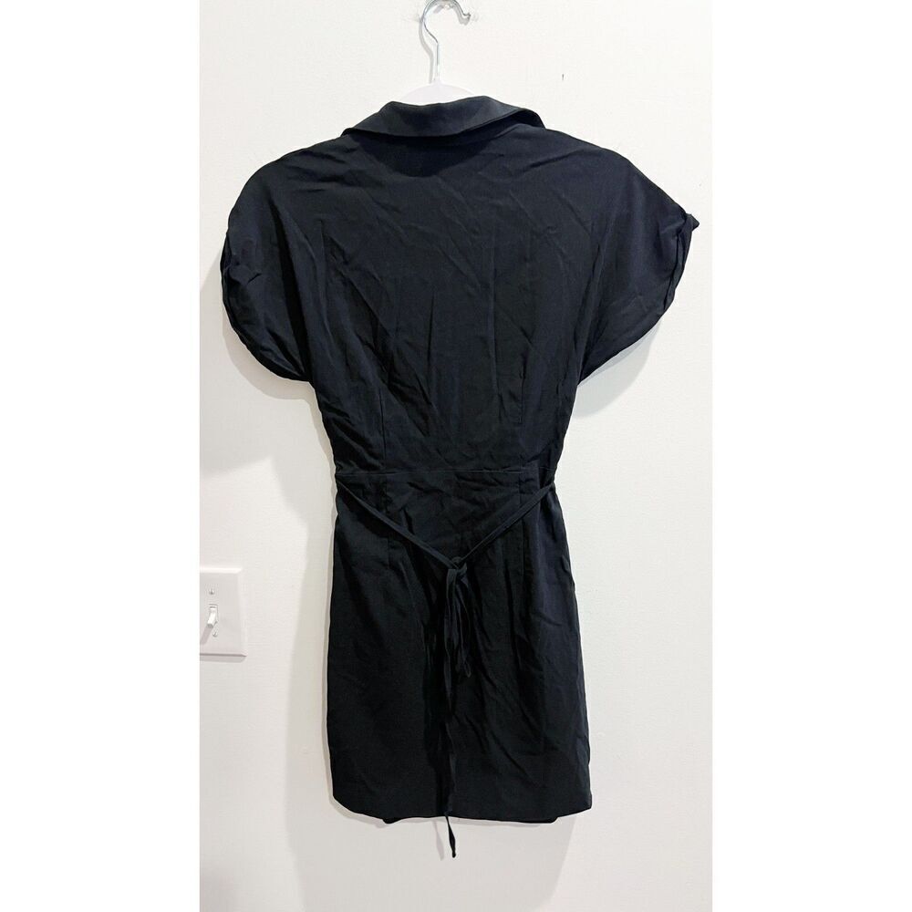 Bandit & The Babe Women Black Midway Mini Dress M Vneck Cut-Out Cap Sleeve Nwt — image 2 of 8